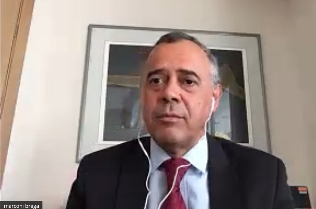 O diretor-geral Marconi Braga na reunião on-line que ocorreu pela plataforma Zoom