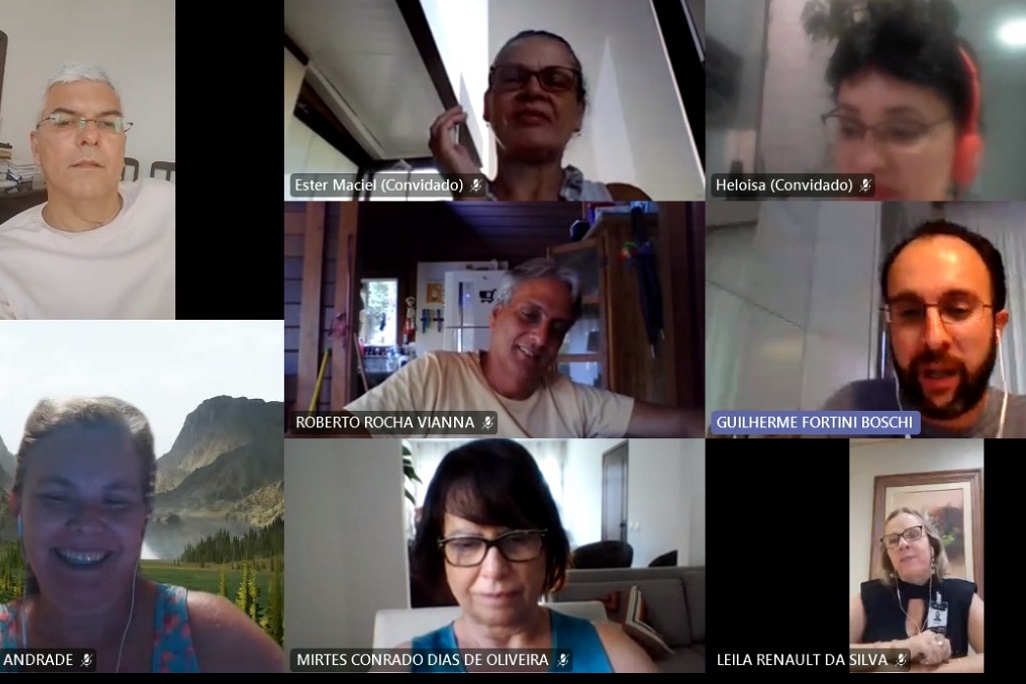 Aparência da tela no momento da conferência on-line