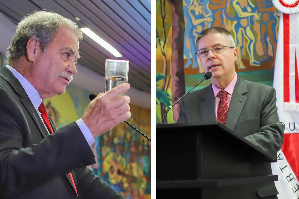'Um copo de água vale mais que um copo de minério', voltou a reforçar Durval Ângelo. Abertura também teve o ministro Antonio Anastasia (Foto: Thiago Rios Gomes/TCEMG)