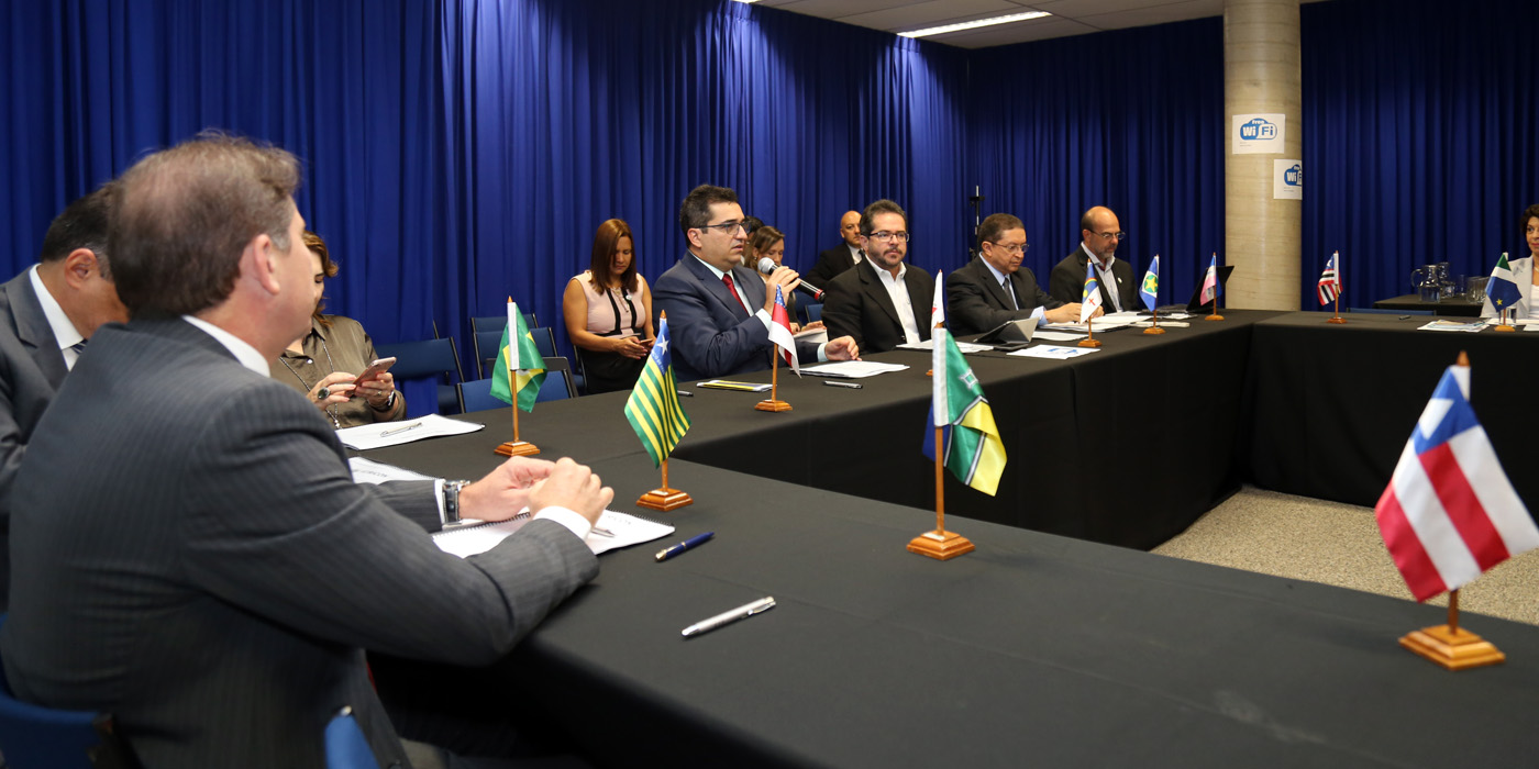 O presidente do TCEMG recebeu os membros da Atricon (Foto: Thiago Rios Gomes)