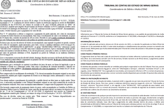 Exemplo de documento antes e depois da aplica&ccedil;&atilde;o de Linguagem Simples (clique para ampliar)