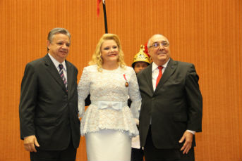 Desembargador Joaquim Herculano Rodrigues, Conselheira Adriene Andrade, e Desembargador Luiz Audebert Delage Filho